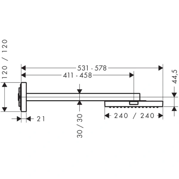 верхний душ 240x240 мм axor showersolutions 10925000