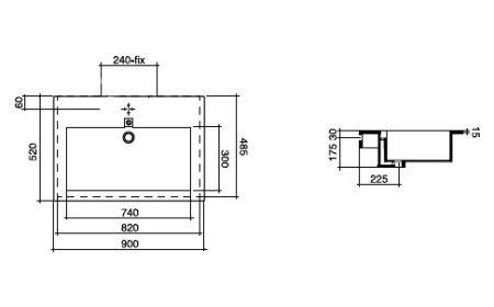 раковина полувстраиваемая disegno ceramica light lh09050101