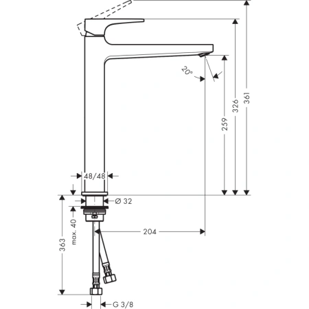 смеситель для раковины с донным клапаном hansgrohe metropol 32512670