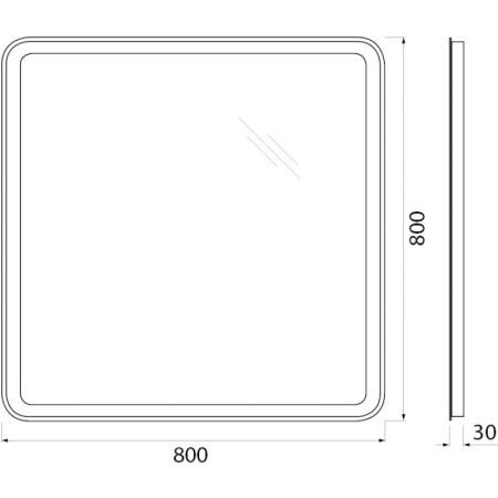 Зеркало BelBagno SPC-MAR-800-800-LED-BTN