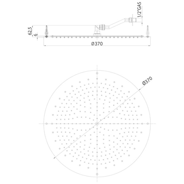 верхний душ bossini oki i01600.030 хром