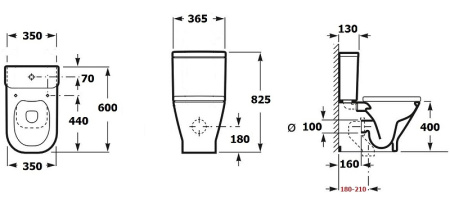 унитаз-компакт aquanet fine-c rimless 00273786 без бачка, с сиденьем микролифт