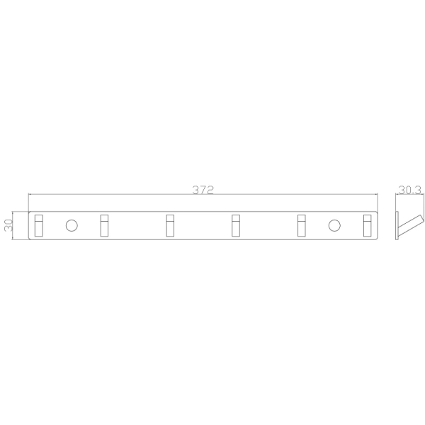 Планка с крючками Wonzon & Woghand WW-9385-6 для ванны, хром