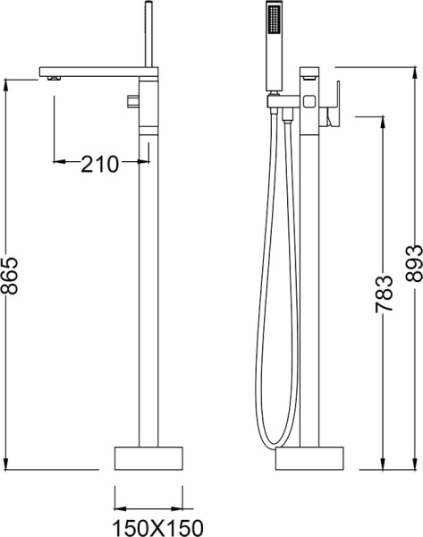 смеситель для ванны с душем timo selene 2200/03y-cr черный напольный