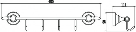 планка с крючками savol 68a s-06874a