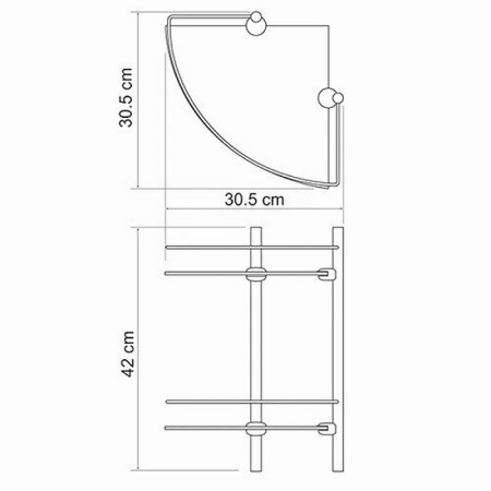 полка стеклянная wasserkraft k-3122 угловая цвет хром