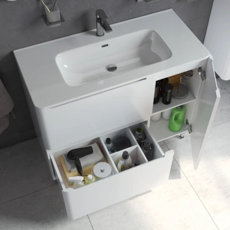 тумба с раковиной iddis edifice белая, 100 см edi10wfi95k