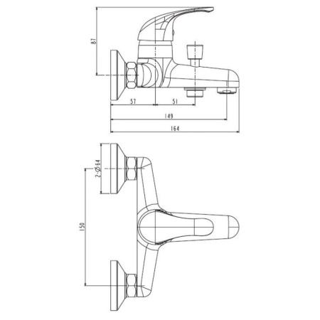 смеситель для ванны esko riga (rg 54)