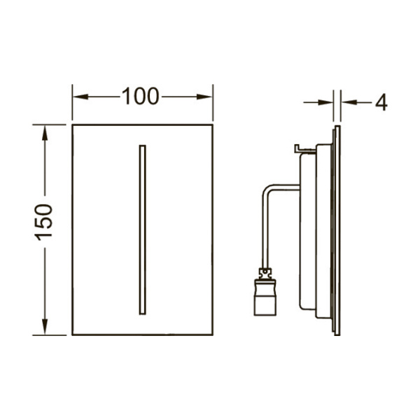лицевая панель tece tecefilo urina 9242068 нержавеющая сталь, сатин, с покрытием против отпечатков пальцев (без картриджа 9242091/9242092)