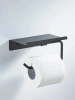 держатель для туалетной бумаги с полочкой shevanik sg5705h-1, черный
