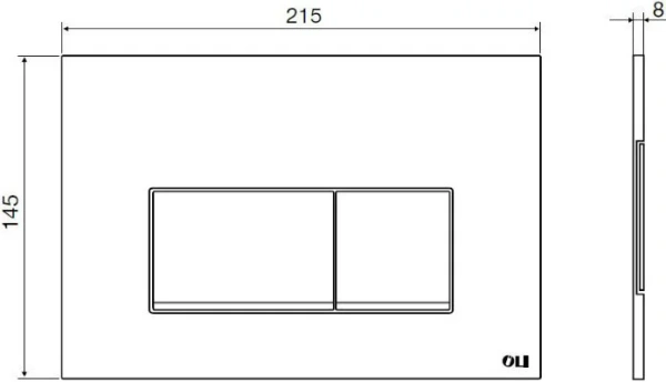 кнопка смыва для инсталляции oli strim 641506 для унитаза, пластик, цвет матовый хром
