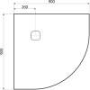 душевой поддон из искусственного камня acquabella plato base slate 90 ang negro 90×90