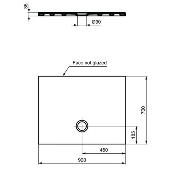 душевой поддон 90x70 см ideal standard t2571yk strada