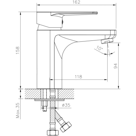 смеситель для раковины decoroom dr72 (dr72011)