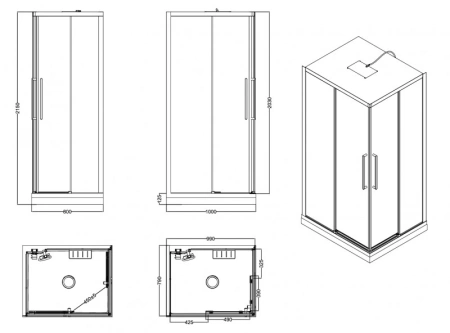 душевая кабина esbano muse 100x80 r eskm108ckrr без гидромассажа
