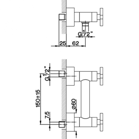 смеситель для душа cisal barcelona quad bq00044121