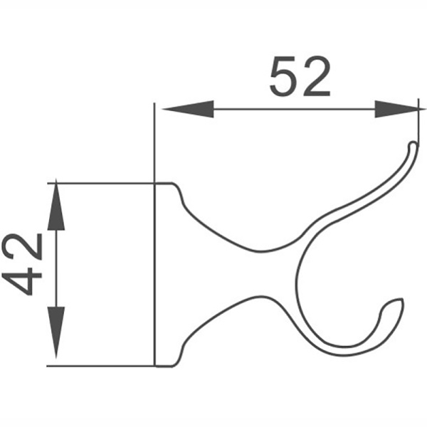 Двойной крючок Haiba HB8505 цвет хром