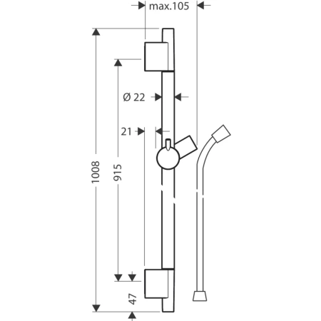 душевой гарнитур hansgrohe unica s puro 28631670