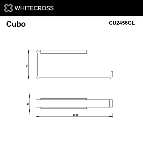 Полотенцедержатель 20 см Whitecross Cubo CU2456GL золото