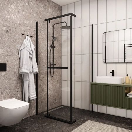 душевой уголок cerutti spa zq91b 90х90, черный