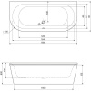 акриловая ванна 180x80 cezares metauro metauro-wall-180-80-40-w37