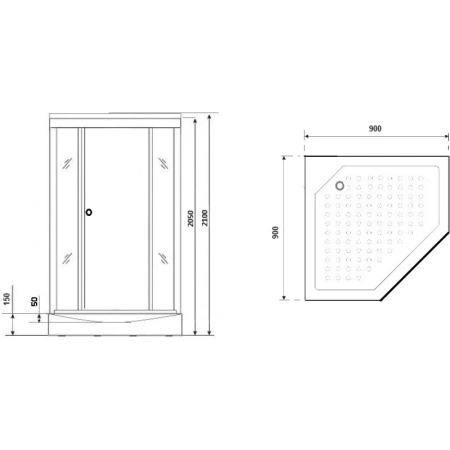 душевая кабина niagara luxe 90x90 ng-7701dg без гидромассажа