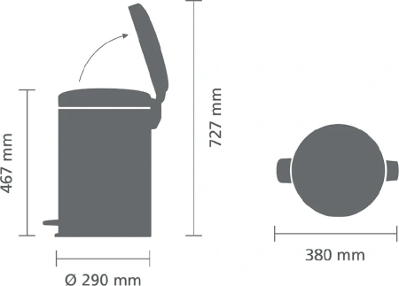 мусорное ведро brabantia newicon 208584 20 л, коричневое