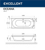 акриловая ванна excellent oceana 170x75 "ultra" цвет бронза