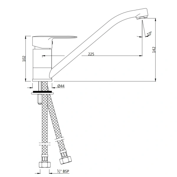 смеситель для кухни jaquar opal prime opp-chr-15173bpm