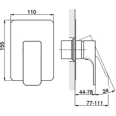 смеситель для душа cisal cubic cu00300021