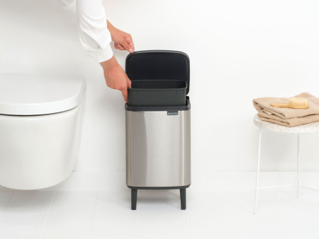 мусорное ведро brabantia bo hi 227189 7 л, матовая сталь