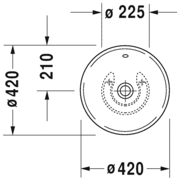 раковина накладная duravit bacino 42 см 032542 00 00