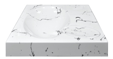 раковина на стиральную машину azario carmen cs00078503 60.5х60.2 см, белая мрамор