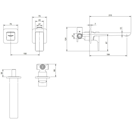 смеситель для раковины без донного клапана villeroy & boch subway 3.0 tvw11200700064