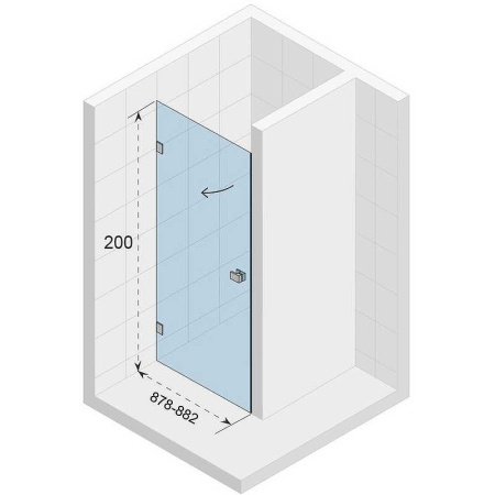 душевая дверь riho sz scandic nxt x101 88 l g001005120 (gx00012c1) профиль хром стекло прозрачное