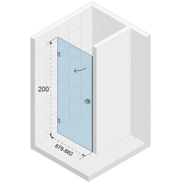 душевая дверь riho sz scandic nxt x101 88 l g001005120 (gx00012c1) профиль хром стекло прозрачное