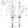 смеситель для кухни 300 hansgrohe talis select m51 72820800, сталь