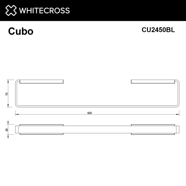 Полотенцедержатель 45 см Whitecross Cubo CU2450BL черный мат