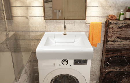 раковина на стиральную машину azario mario cs00078506 60х50.5 см, белая
