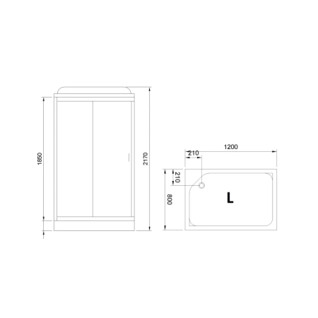 душевая кабина royal bath hp 120х80 rb8120hp1-m-l без гидромассажа