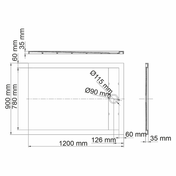 душевой поддон из искусственного камня wasserkraft wiese 120x90 84t07 цвет цвет серый матовый