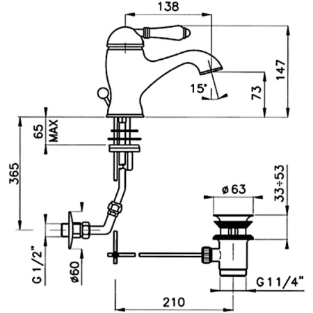 смеситель для раковины nicolazzi el capitan 3402bz75