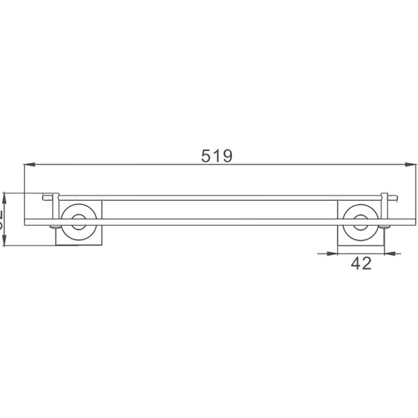 Стеклянная полка Haiba HB8507 цвет хром