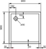 душевой поддон из искусственного мрамора huppe purano 90х90 белый 202161.055
