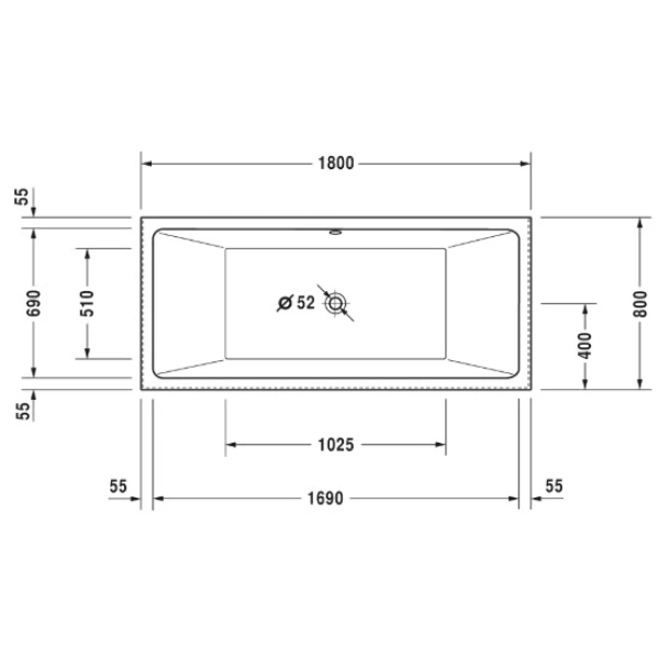 ванна duravit vero air 700417000000000 акриловая, приставной вариант, с бесшовной панелью и рамой, с 2 наклонами для спины, 180x80 см, белый