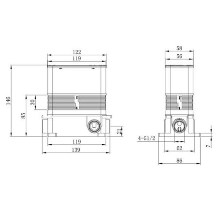 смеситель для ванны caprigo adria uno 02-551-crm