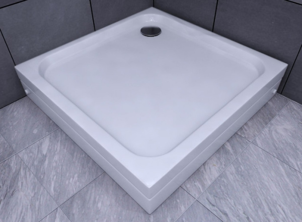 душевой поддон из искусственного камня aquatek 90x90 квадратный с ножками белый
