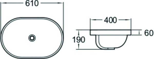 раковина 60x40 см santiline sl-2106