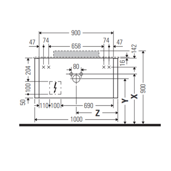 duravit happy d.2 plus тумба подвесная 354x1000x480мм 1 ящик, цвет: stone grey satin matt