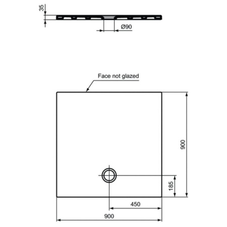 душевой поддон 90x90 см ideal standard t2554yk strada